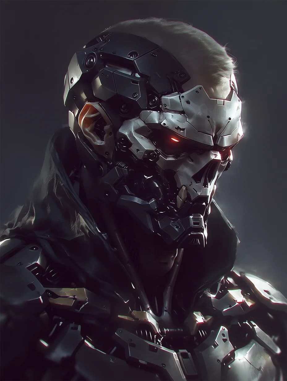 Riven-9 "Reaper" — Sci-Fi AI character
