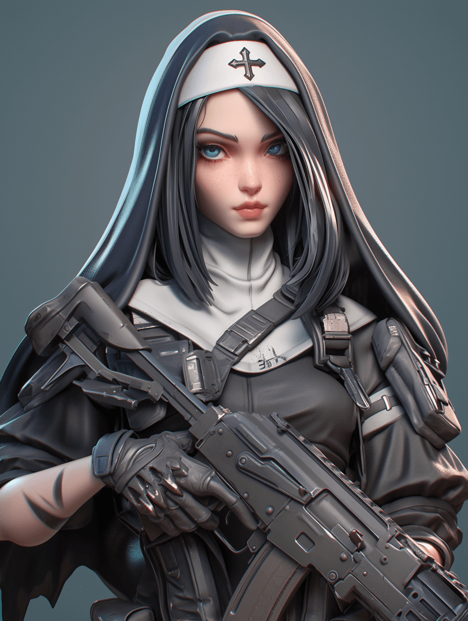 Sister Valeria "CleanseBot3000" Cross — Gaming AI character